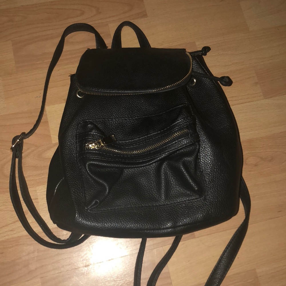 Black mini backpack